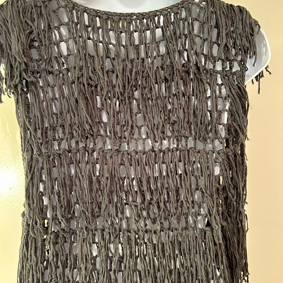 Umgee USA fringe charcoal gray boho vest! - Picture 10 of 14